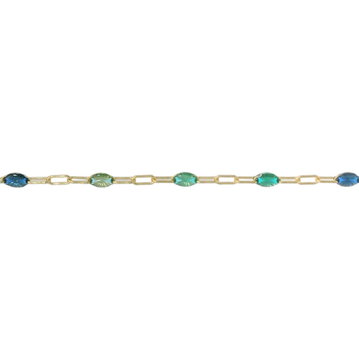 Myron Toback Inc. 14/20 Yellow Gold-Filled Blue & Green Resin Chain Blue & Green Resin Chain