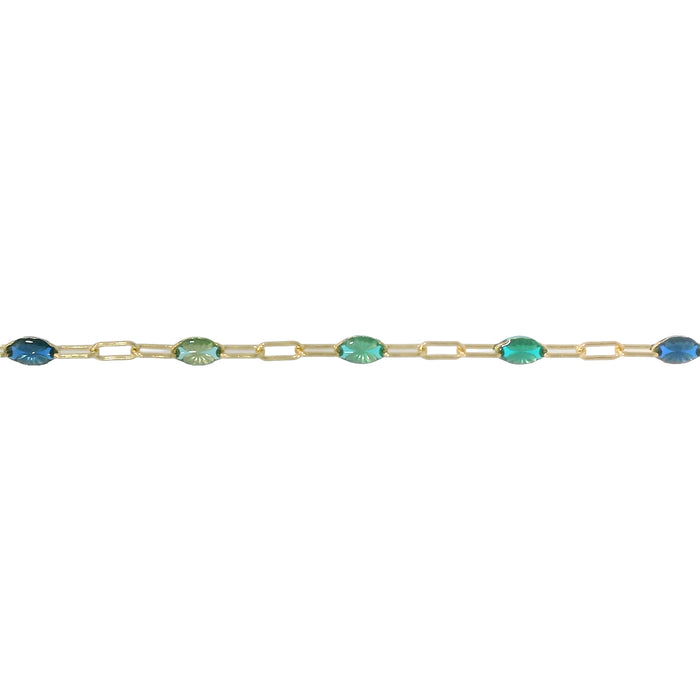 Myron Toback Inc. 14/20 Yellow Gold-Filled Blue & Green Resin Chain Blue & Green Resin Chain