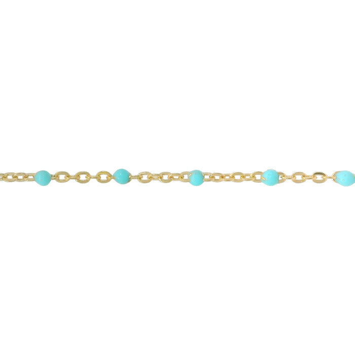 Myron Toback Inc. 14/20 Yellow Gold-Filled Cable Chain w with Turquoise Resin Cable Chain w with Turquoise Resin