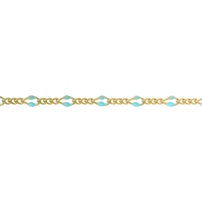 Myron Toback Inc. 14/20 Yellow Gold-Filled Curb Chain w with Turquoise Resin Curb Chain w with Turquoise Resin