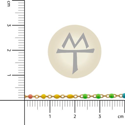 Myron Toback Inc. 14/20 Yellow Gold-Filled Multi Colored Bead Cable Chain Multi Colored Bead Cable Chain
