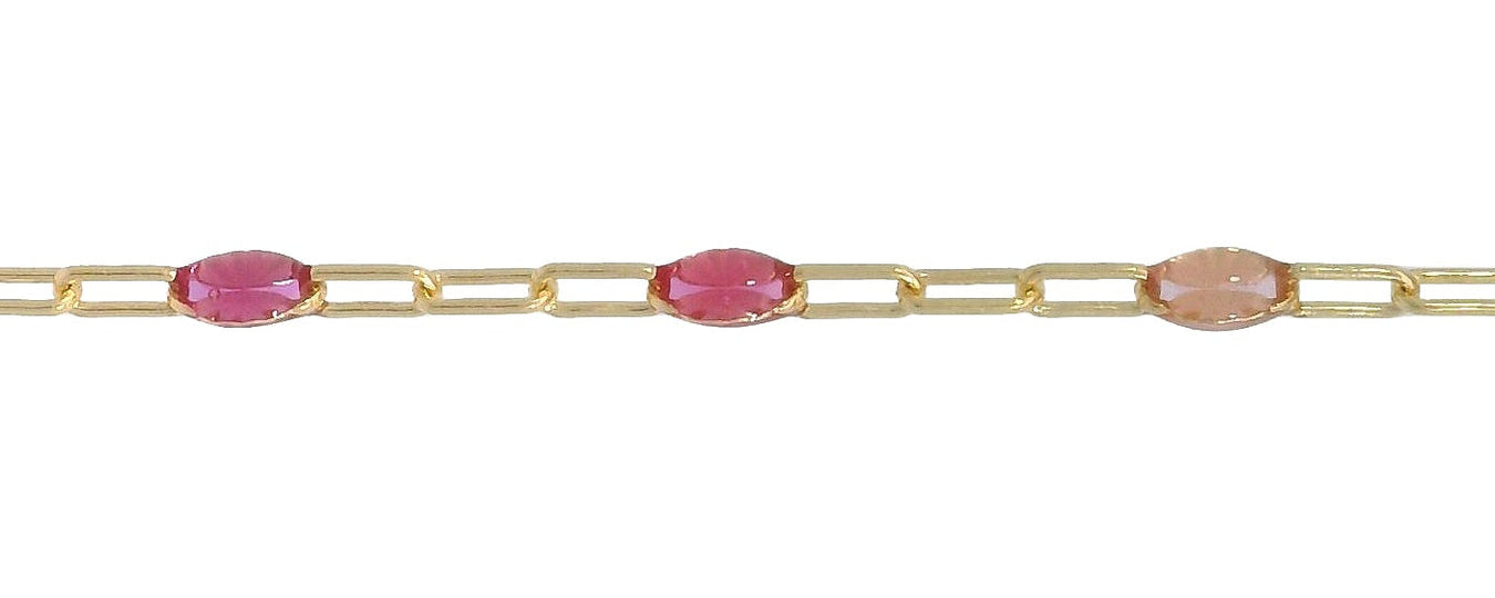 Myron Toback Inc. 14/20 Yellow Gold-Filled Pink & Purple Resin Chain Pink & Purple Resin Chain