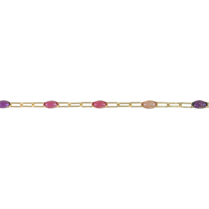 Myron Toback Inc. 14/20 Yellow Gold-Filled Pink & Purple Resin Chain Pink & Purple Resin Chain