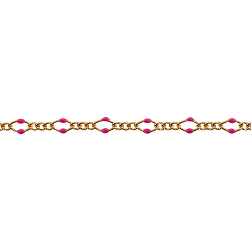 Myron Toback Inc. 14/20 Yellow Gold-Filled Pink Resin Curb Chain 14/20 Yellow Gold-Filled Pink Resin Curb Chain