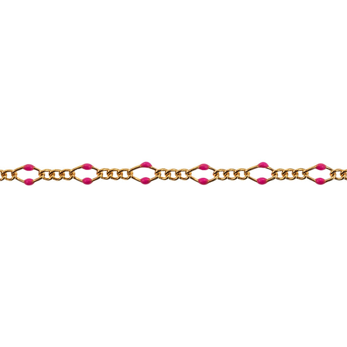 Myron Toback Inc. 14/20 Yellow Gold-Filled Pink Resin Curb Chain 14/20 Yellow Gold-Filled Pink Resin Curb Chain