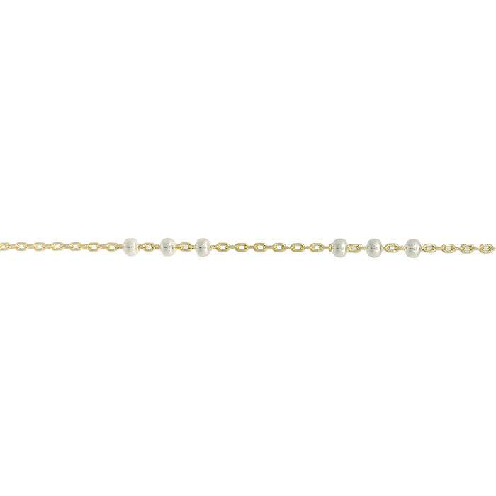 Myron Toback Inc. 14/20 Yellow Gold-Filled Satellite Chain w/ Sterling Silver Beads Satellite Chain w/ Sterling Silver Beads