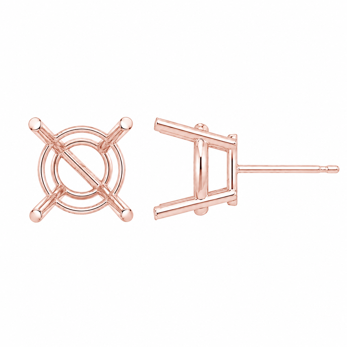 Myron Toback Inc. 14K Pink / 4mm (25Pt) 4 Prong Round Basket Earring 4 Prong Round Basket Earring