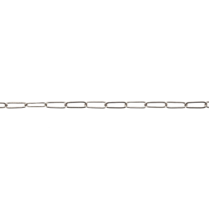 Myron Toback Inc. 14K White 2.1MM Elongated Flat Cable Chain 2.1MM Elongated Flat Cable Chain