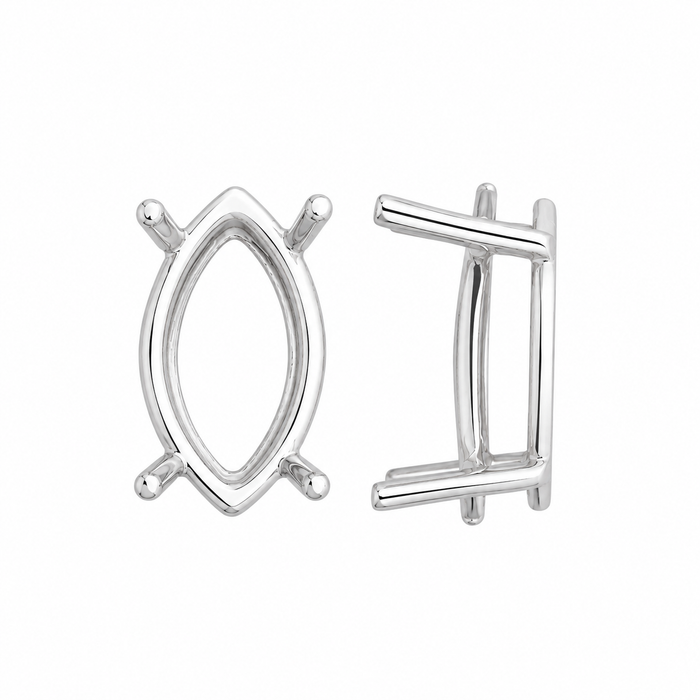 Myron Toback Inc. 14K White / 6x3mm Light Weight 4 Prong Marquise Basket Setting Light Weight 4 Prong Marquise Basket Setting