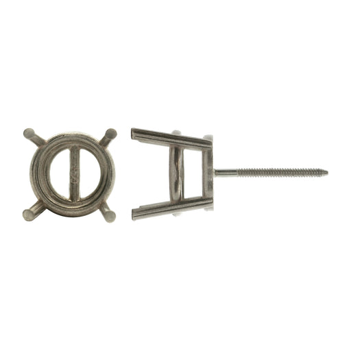 Myron Toback Inc. 14K White / 7Pt Round Earring With Screw Post Round Earring With Screw Post
