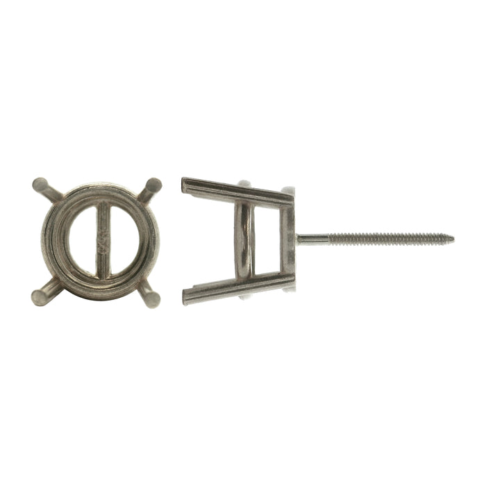 Myron Toback Inc. 14K White / 7Pt Round Earring With Screw Post Round Earring With Screw Post