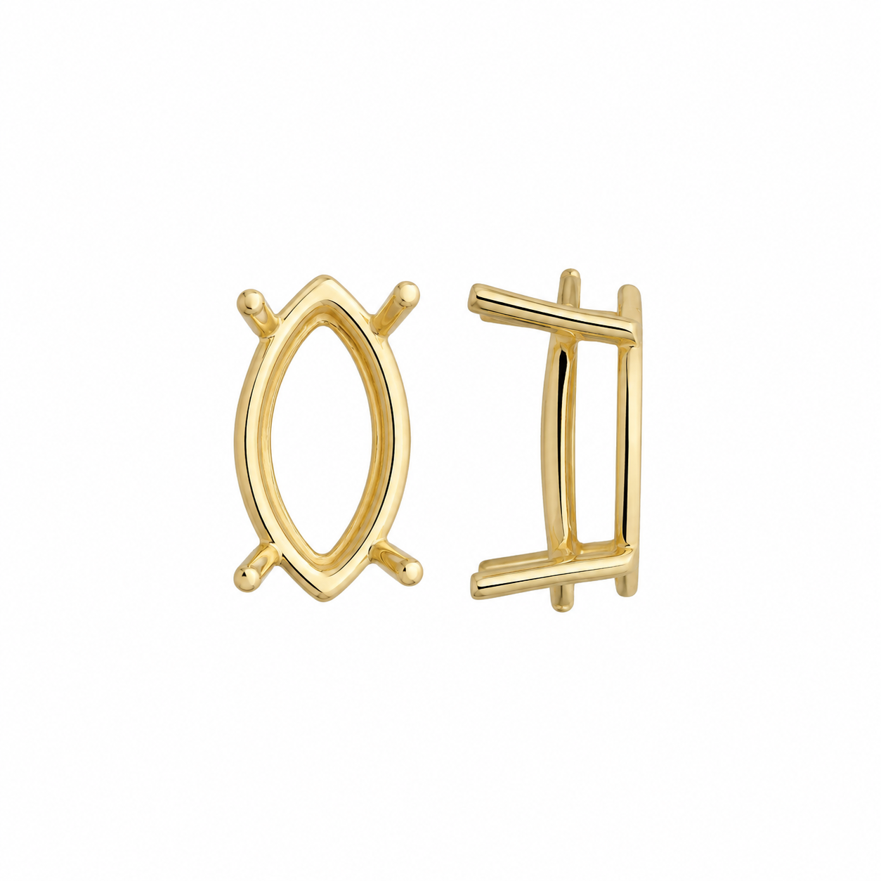 Myron Toback Inc. 14K Yellow / 4x2mm Light Weight 4 Prong Marquise Basket Setting Light Weight 4 Prong Marquise Basket Setting