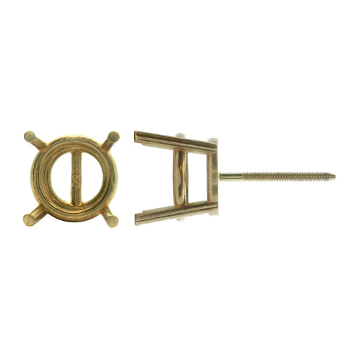 Myron Toback Inc. 14K Yellow / 5Pt Round Earring With Screw Post Round Earring With Screw Post