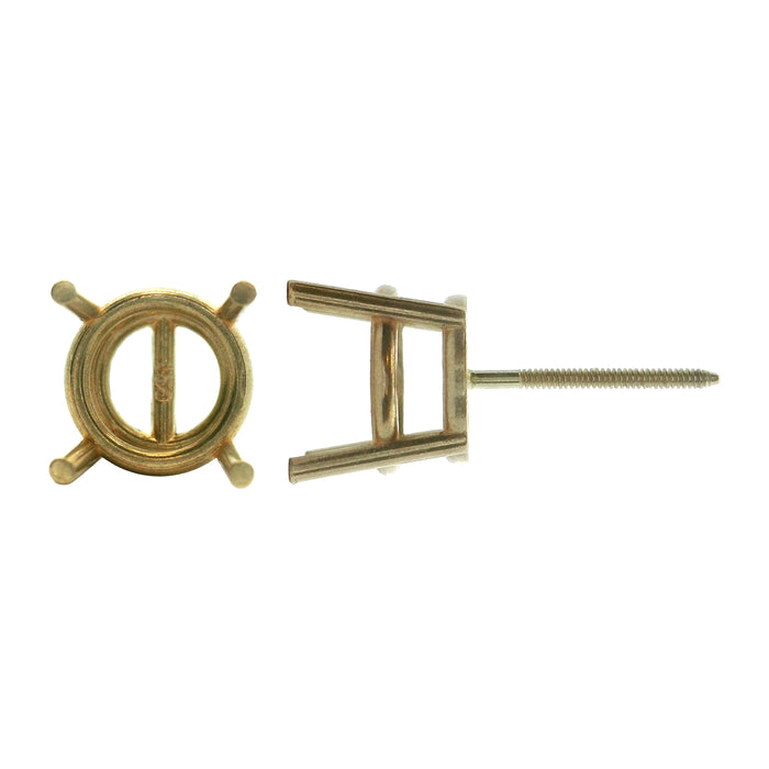 Myron Toback Inc. 14K Yellow / 5Pt Round Earring With Screw Post Round Earring With Screw Post