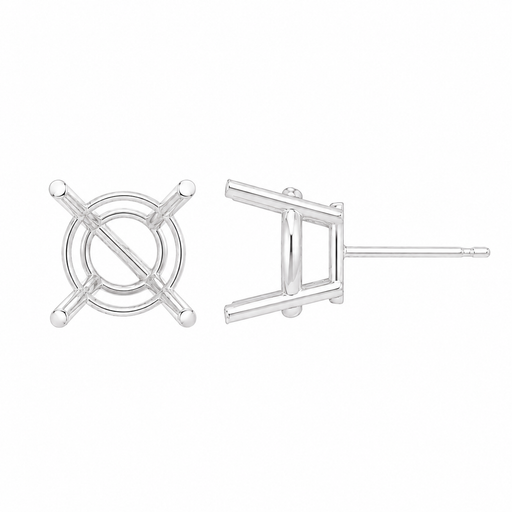 Myron Toback Inc. 18K White / 3mm 4 Prong Round Basket Earring 4 Prong Round Basket Earring