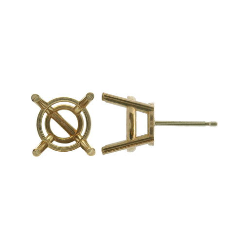 Myron Toback Inc. 18K Yellow / 4mm (25Pt) 4 Prong Round Basket Earring 4 Prong Round Basket Earring
