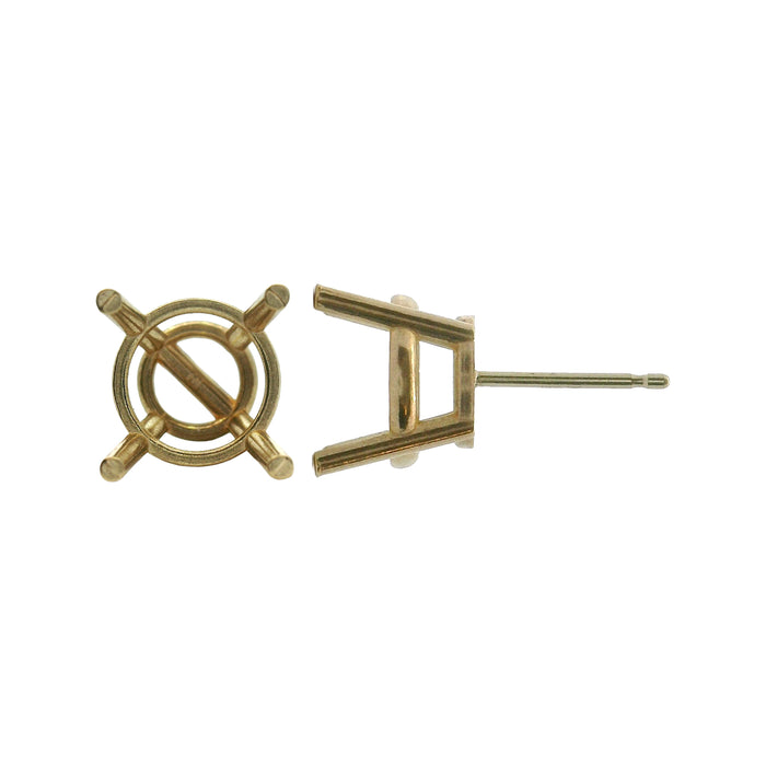 Myron Toback Inc. 18K Yellow / 4mm (25Pt) 4 Prong Round Basket Earring 4 Prong Round Basket Earring
