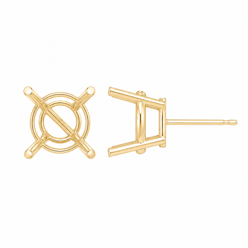 Myron Toback Inc. 18K Yellow / 4mm (25Pt) 4 Prong Round Basket Earring 4 Prong Round Basket Earring