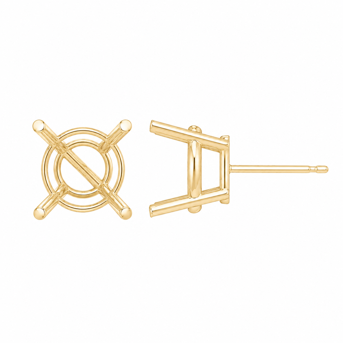 Myron Toback Inc. 18K Yellow / 4mm (25Pt) 4 Prong Round Basket Earring 4 Prong Round Basket Earring