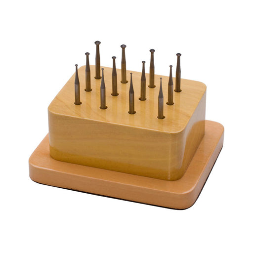 Myron Toback Inc. Hart Bur Set in Wood Stand