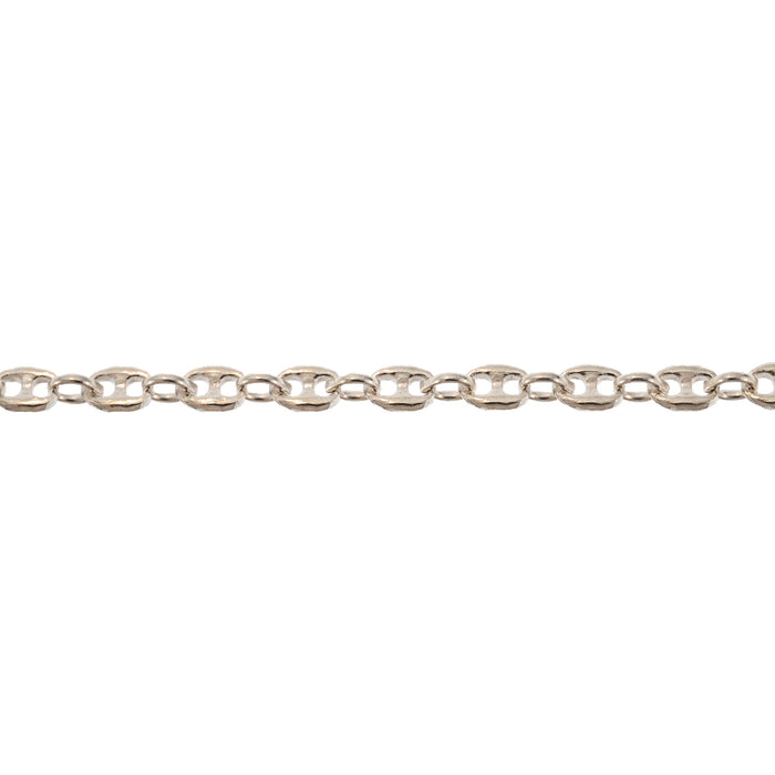 Myron Toback Inc. Sterling Silver 3.3MM Puffed Anchor Chain