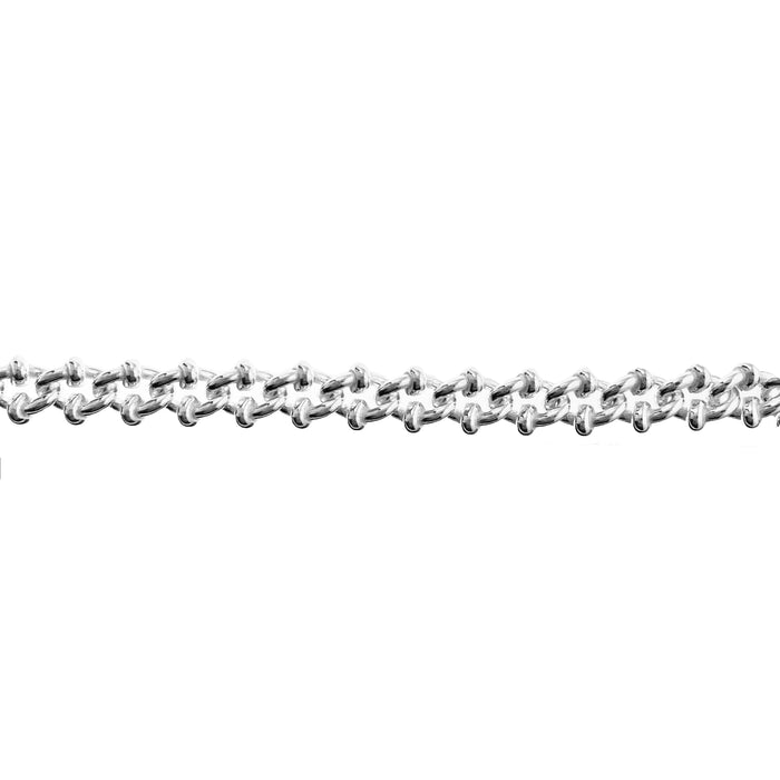 Myron Toback Inc. Sterling Silver 4.1MM Satellite Curb Chain 4.1MM Satellite Curb Chain