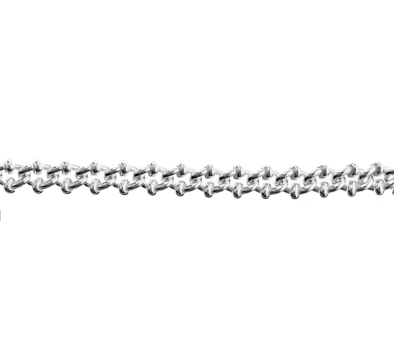 Sterling Silver 4.1MM Satellite Curb Chain  Myron Toback Inc. Sterling Silver 4.1MM Satellite Curb Chain