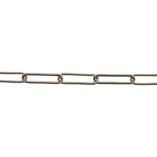 Myron Toback Inc. Sterling Silver 4MM Fancy Elongated Cable Chain Sterling Silver 4MM Fancy Elongated Cable Chain