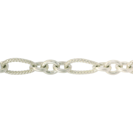 Myron Toback Inc. Sterling Silver 6MM Long & Short Textured Chain 6MM Long & Short Textured Chain