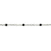 Sterling Silver Black Beaded Cable Chain  Myron Toback Inc. Sterling Silver Black Beaded Cable Chain