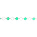 Myron Toback Inc. Sterling Silver Green Resin Clover Chain Green Resin Clover Chain