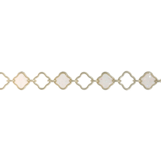 Myron Toback Inc. Sterling Silver Opal Resin Clover Chain Opal Resin Clover Chain
