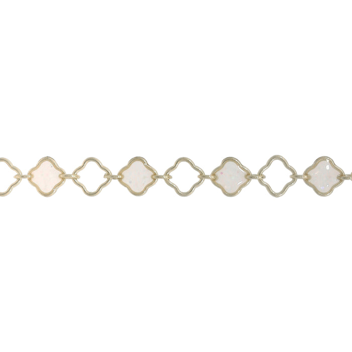 Myron Toback Inc. Sterling Silver Opal Resin Clover Chain Opal Resin Clover Chain