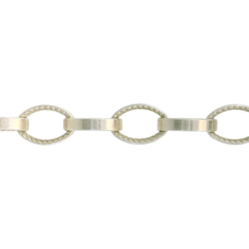 Myron Toback Inc. Sterling Silver Oval Hidden Twist Chain Oval Hidden Twist Chain