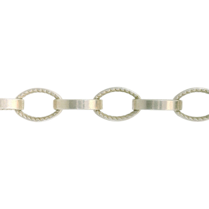 Myron Toback Inc. Sterling Silver Oval Hidden Twist Chain Oval Hidden Twist Chain