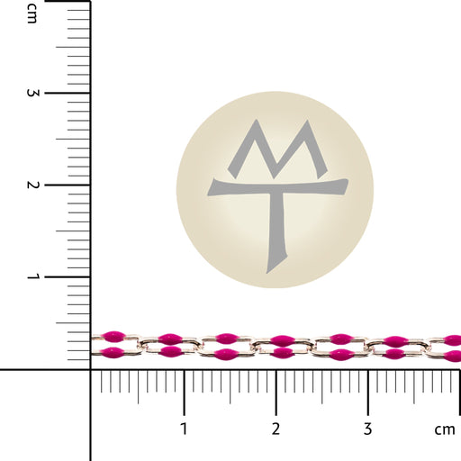 Myron Toback Inc. Sterling Silver Paperclip Chain w/ Pink Resin