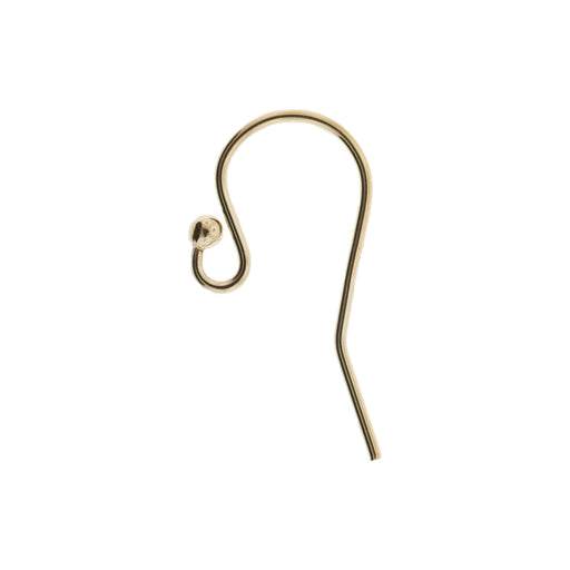 14K Gold Fish Hook Ear Wire with Ball  Myron Toback Inc. 14K Gold Fish Hook Ear Wire with Ball