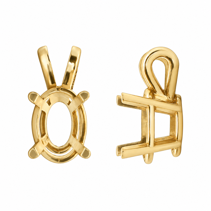 Myron Toback Inc. Oval 4 Prong Basket Pendant Setting with Bail Oval 4 Prong Basket Pendant Setting with Bail