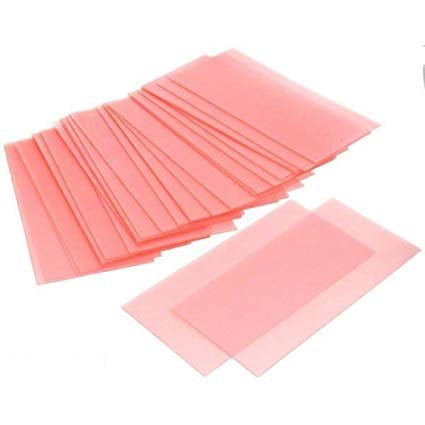 Pink soft sheet casting wax by Myron Toback Inc. displayed in a close-up image showing smooth, flexible wax sheets used for casting.