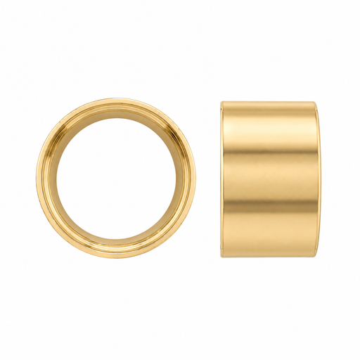 Round tube bezel with bearing from Myron Toback Inc., featuring a sleek metallic finish and circular design for mounting.