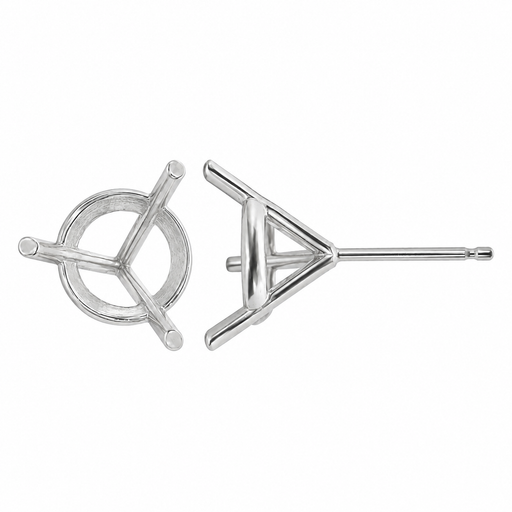 Myron Toback Inc. Sterling Silver 3 Prong Martini Earring Setting Sterling Silver 3 Prong Martini Earring Setting