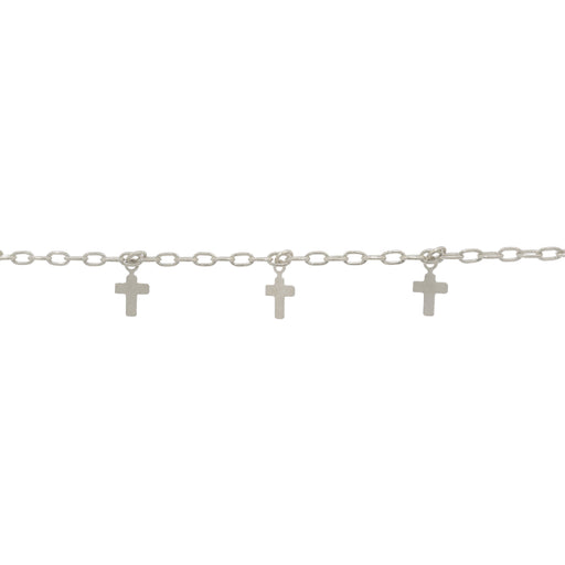 Myron Toback Inc. Sterling Silver Cross Charm Chain Cross Charm Chain