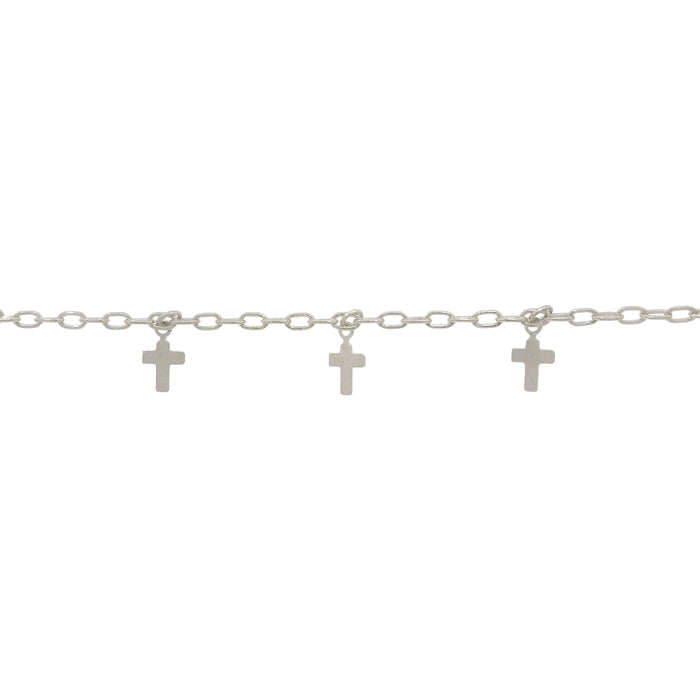 Myron Toback Inc. Sterling Silver Cross Charm Chain Cross Charm Chain
