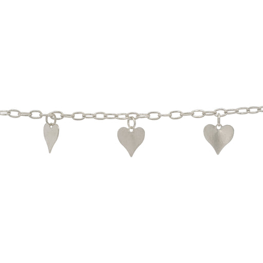 Myron Toback Inc. Sterling Silver Heart Charm Chain Heart Charm Chain