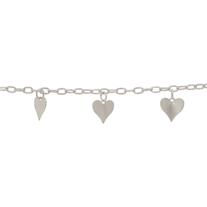 Myron Toback Inc. Sterling Silver Heart Charm Chain Heart Charm Chain