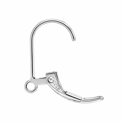 Sterling Silver Plain Lever Back with Ring Plain Lever Back with Ring