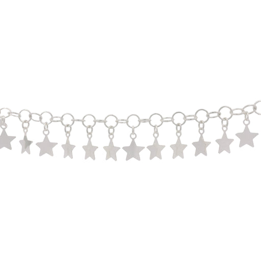 Myron Toback Inc. Sterling Silver Star Charm Cable Chain Star Charm Cable Chain