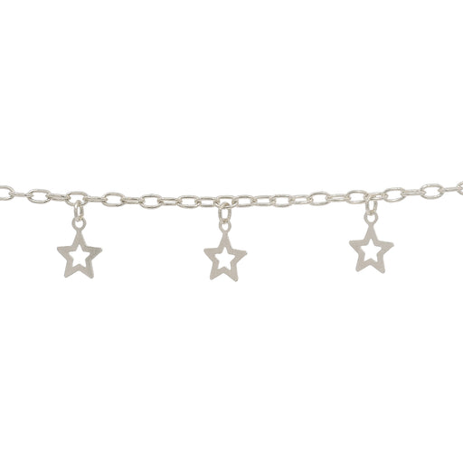 Myron Toback Inc. Sterling Silver Star Charm Cable Chain Star Charm Cable Chain