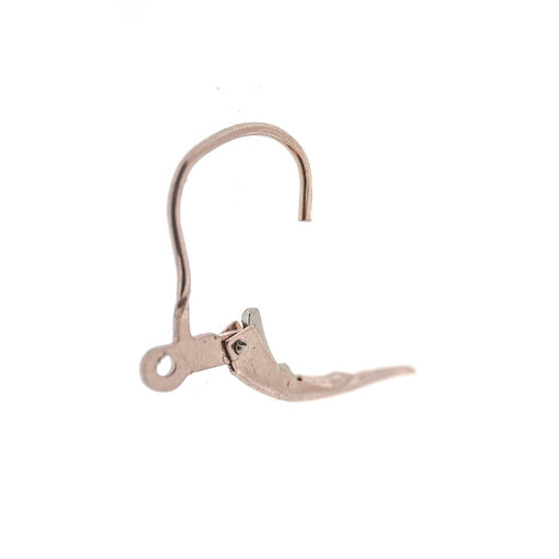 14K Pink Lever Backs with Ring  Myron Toback Inc. 14K Pink Lever Backs with Ring