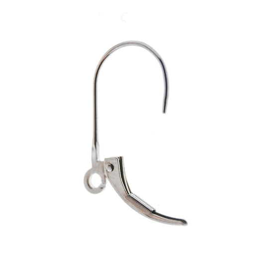 14K White Plain Large Light Weight Lever Back  Myron Toback Inc. 14K White Plain Large Light Weight Lever Back